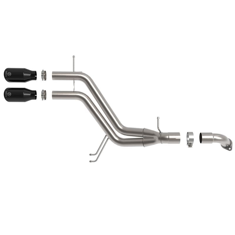 Takeda 3 IN to 2-1/2 IN 304 Stainless Steel Axle-Back Exhaust w/ Black Tip for 2013-2017 Hyundai Veloster(49-37019-B)