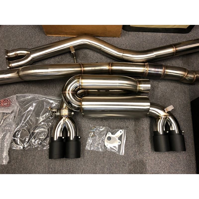 Active Autowerke F8X M3 M4 Signature Exhaust System includes Active F - brace - Carbon Over Black Chrome (11-045CBC)