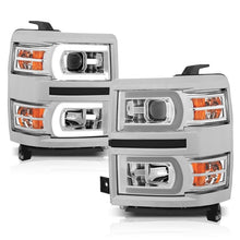 Load image into Gallery viewer, ANZO USA Projector Headlight Set w/Plank Style Switchback Chrome w/Amber Pair (111413)