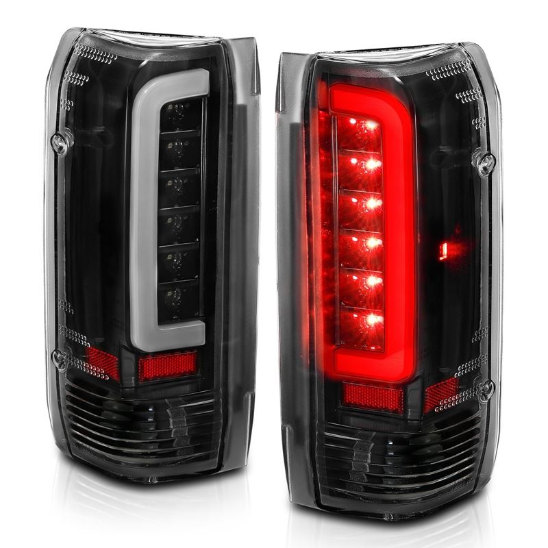 ANZO USA Tail Light Assembly, LED, Clear Lens, Black Housing, Pair, (311350)