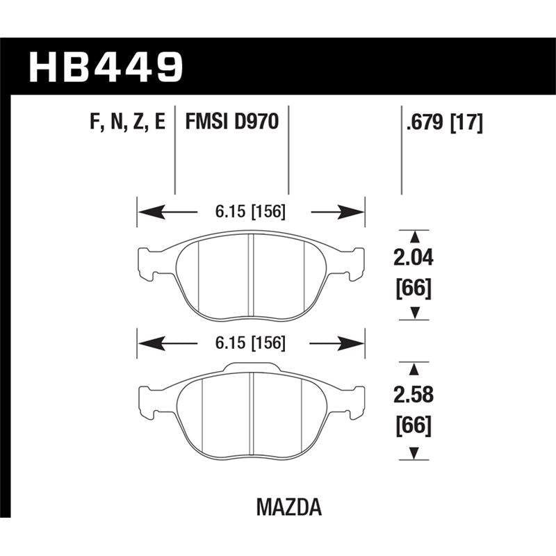 Hawk Performance Performance Ceramic Brake Pads (HB449Z.679)