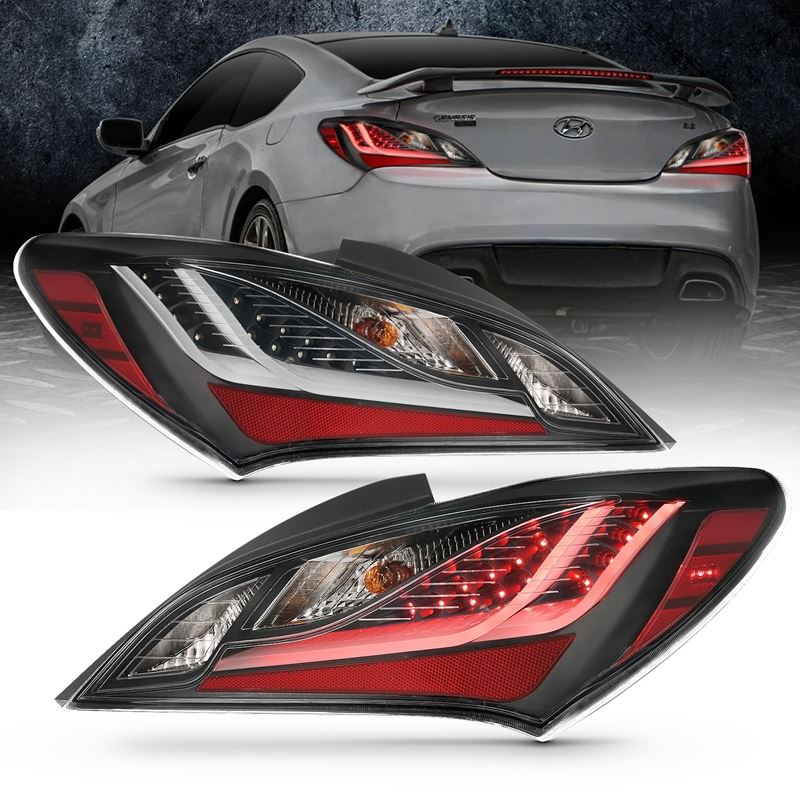 ANZO USA Tail Light Assembly LED Black Housing Dark Smoke Lens Pair (321347)