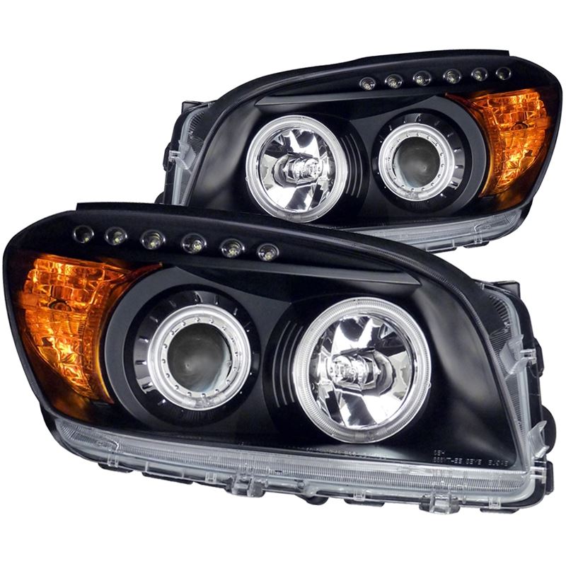 ANZO USA 2006-2008 Toyota Rav4 Projector Headlights w/ Halo Black (111120)