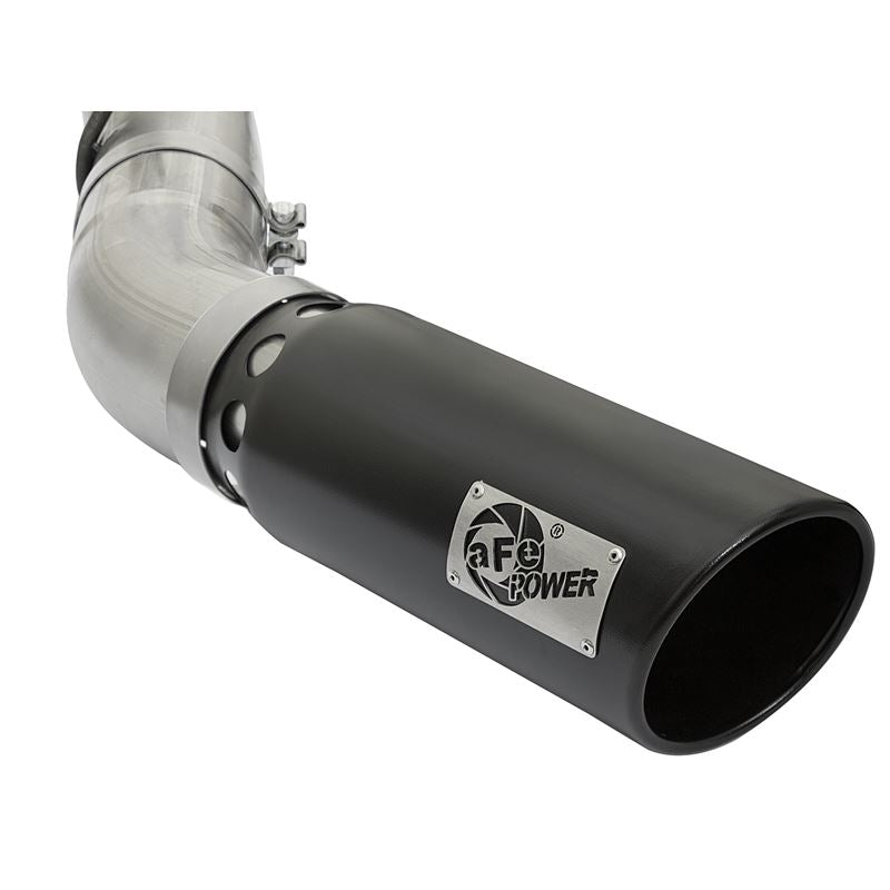 aFe Large Bore-HD 4 IN 409 Stainless Steel DPF-Back Exhaust System w/Black Tip (49-44085-B)