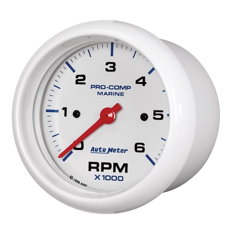 AutoMeter Marine White Ultra-Lite Gauge 3-3/8in Tachometer 6K RPM (200752)