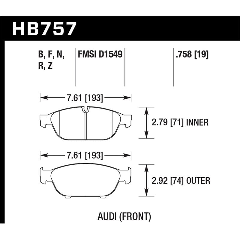 Hawk Performance HPS 5.0 Brake Pads (HB757B.758)