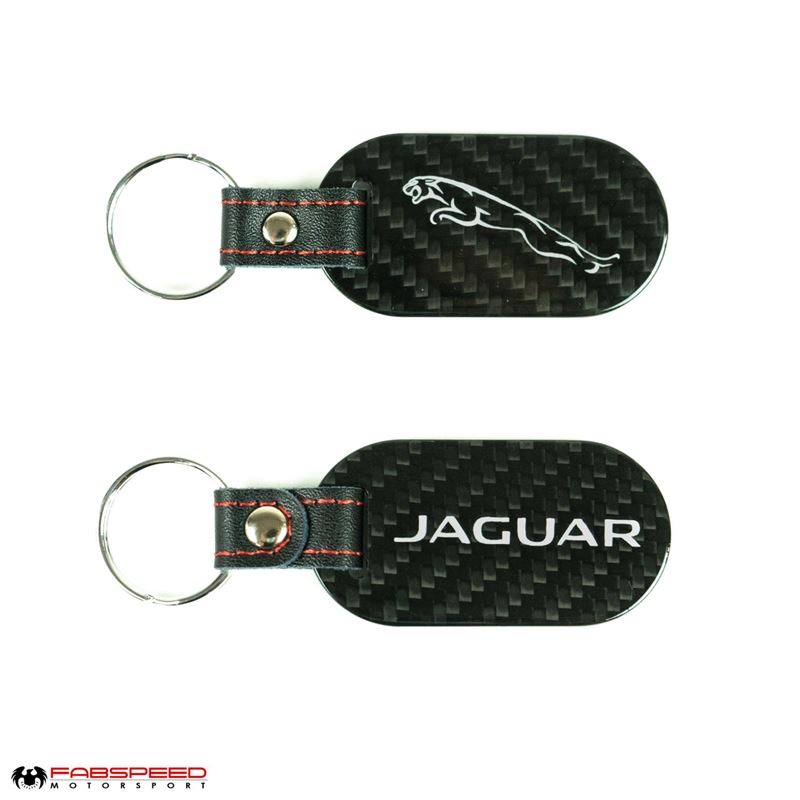 Fabspeed Jaguar Cat and Script Carbon Fiber Keyring (FS-CF-CKR-JAGS)