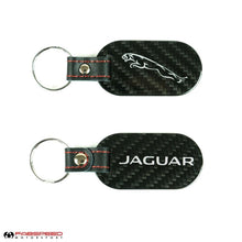 Load image into Gallery viewer, Fabspeed Jaguar Cat and Script Carbon Fiber Keyring (FS-CF-CKR-JAGS)