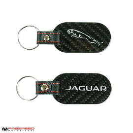 Fabspeed Jaguar Cat and Script Carbon Fiber Keyring (FS-CF-CKR-JAGS)