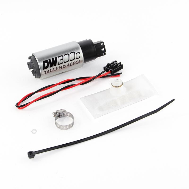 Deatschwerks DW300C series, 340lph compact fuel pump without mounting clips w /Install Kit (9-307-1030)