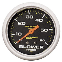 Load image into Gallery viewer, AutoMeter Blower Pressure w/ Memory 60PSI Liquid Filled Mechanical Boost Gauge (5403)