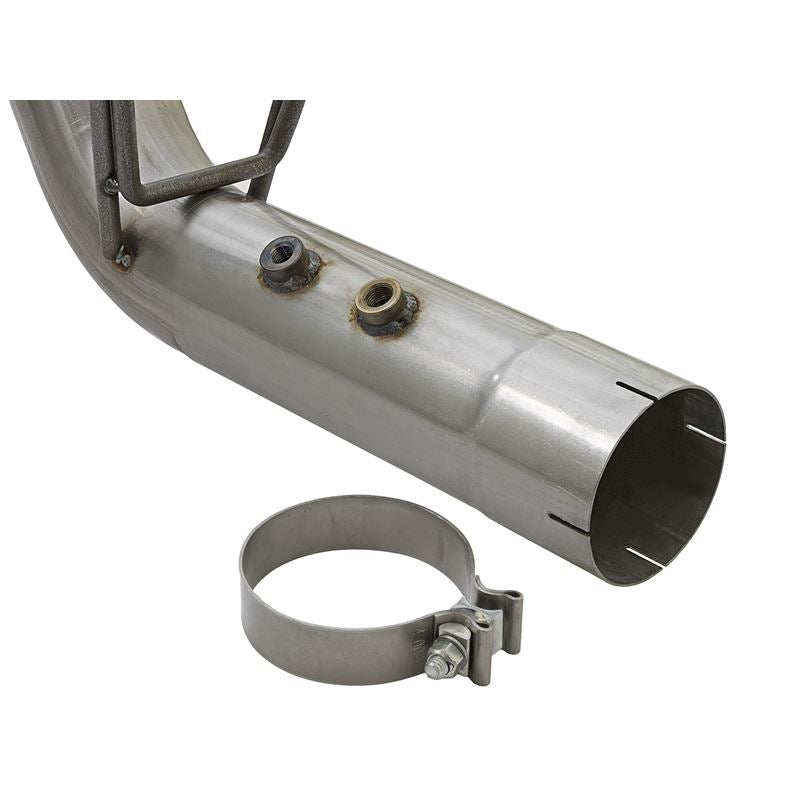 aFe Large Bore-HD 4 IN 409 Stainless Steel DPF-Back Exhaust w/Dual Polished Tips (49-44086-P)