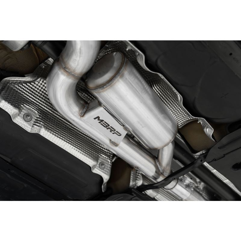 MBRP Exhaust 3in. Cat Back Quad Split Rear T304 CF Tip (S46123CF)