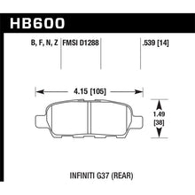 Load image into Gallery viewer, Hawk Performance Performance Ceramic Brake Pads (HB600Z.539)