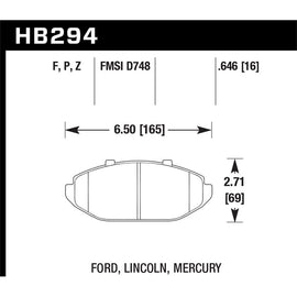 Hawk Performance HPS Brake Pads (HB294F.646)