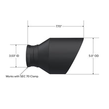 Load image into Gallery viewer, MBRP Exhaust 5in. OD, SEC 70 inlet, 7.7in. length, Dual Wall, Angle Cut, BLK Tip Pairs (T5197BLK)