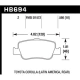 Hawk Performance Performance Ceramic Brake Pads (HB694Z.580)