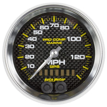 Load image into Gallery viewer, AutoMeter Gauge GPS Speedometer 3-3/8in 140 MPH Marine Carbon Fiber Gauge (200638-40)