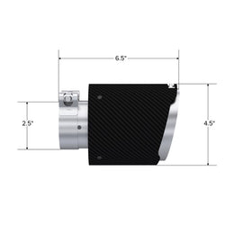 MBRP Exhaust Universal Carbon Fiber Tip 2.5in ID / 4.5in OD Out / 6.5in Length Angle Cut Dual Wall (T5191CF)