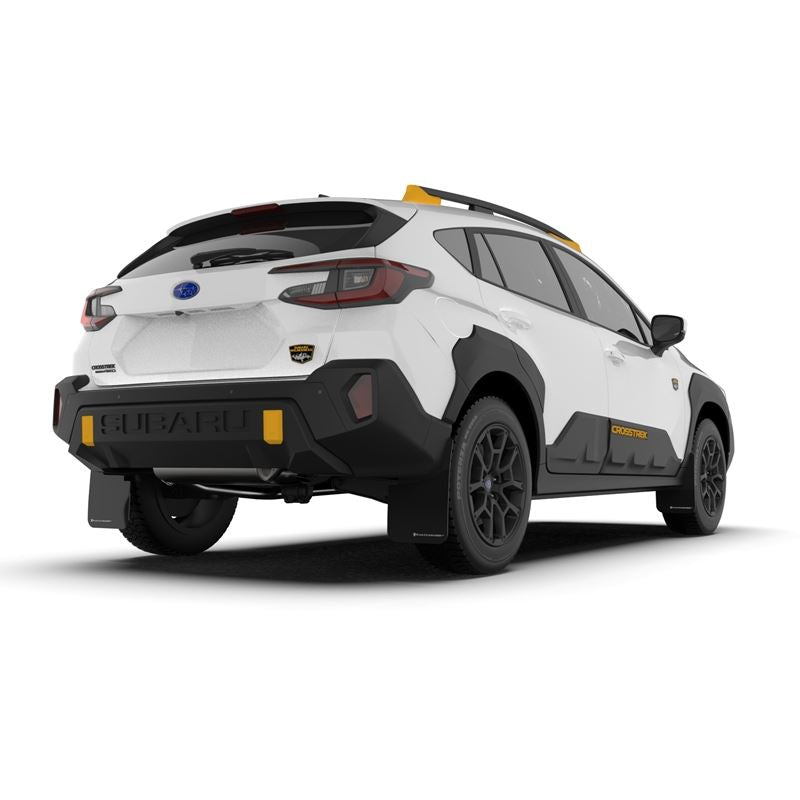 Rally Armor Black Mud Flap/White Logo for 2024 Crosstrek Wilderness (MF116-UR-BLK-WH)