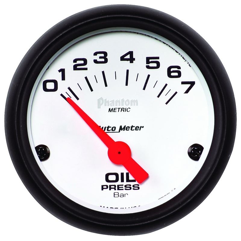 AutoMeter Phantom 2-1/16in 0-7 BAR Electric Oil Pressure Gauge (5727-M)