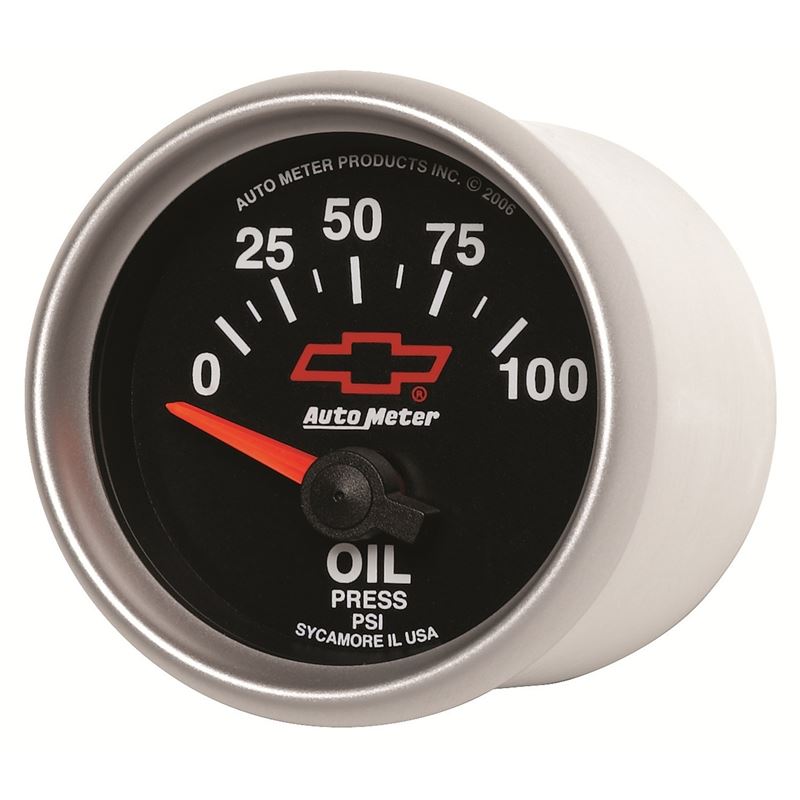 AutoMeter Oil Pressure 2-1/16, 0-100 PSI - Red Bowtie (3627-00406)