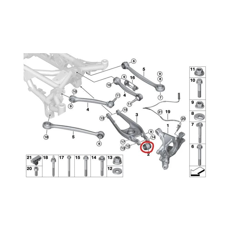 SPL Parts Rear Lower Control Arm Knuckle Bushing for 2013 BMW 320i xDrive (SPL RLCB E9x)