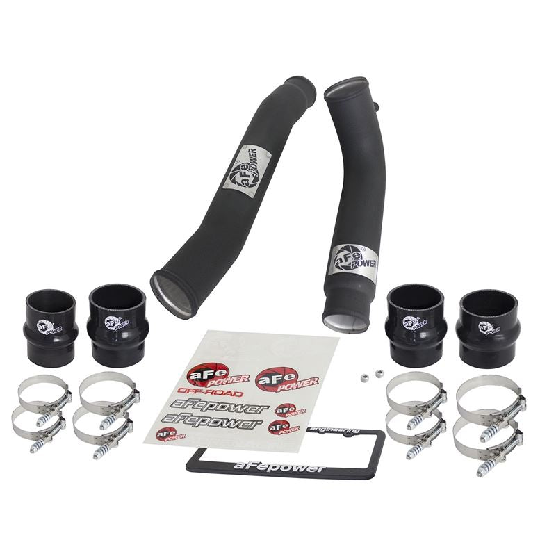 aFe BladeRunner 3 IN and 3-1/2 IN Aluminum Hot and Cold Charge Pipe Kit Black (46-20034-B)