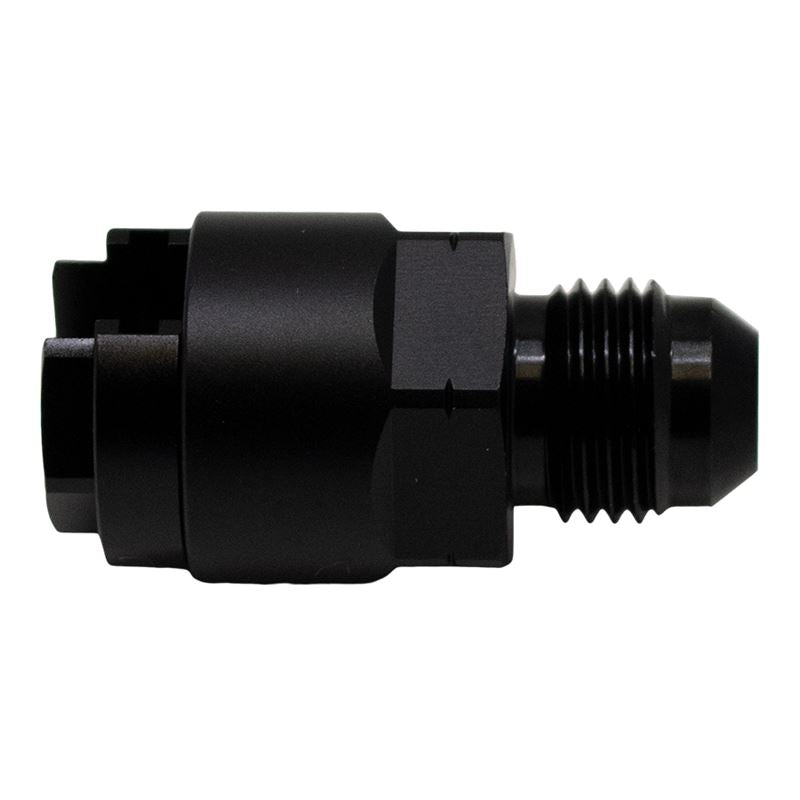 DeatschWerks 6AN Male Flare to 1/4in Female EFI Quick Connect Adapter - Anodized Matte Black(6-02-0120-B)