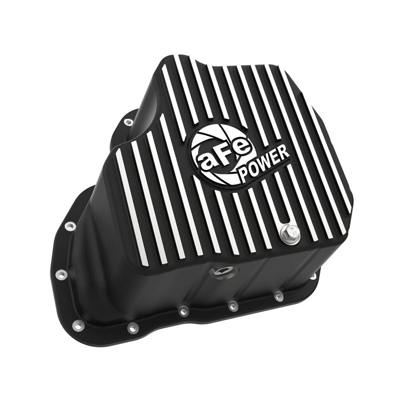 aFe 2011-16 GM Diesel Trucks V8-6.6L LML Engine Oil Pan Black POWER Pro Series w/ Machined Fins (46-71080B)