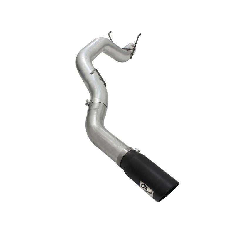 aFe Large Bore-HD 5 IN 409 Stainless Steel DPF-Back Exhaust System w/Black Tip (49-42039-B)