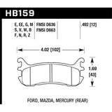 Hawk Performance Performance Ceramic Brake Pads (HB159Z.492)