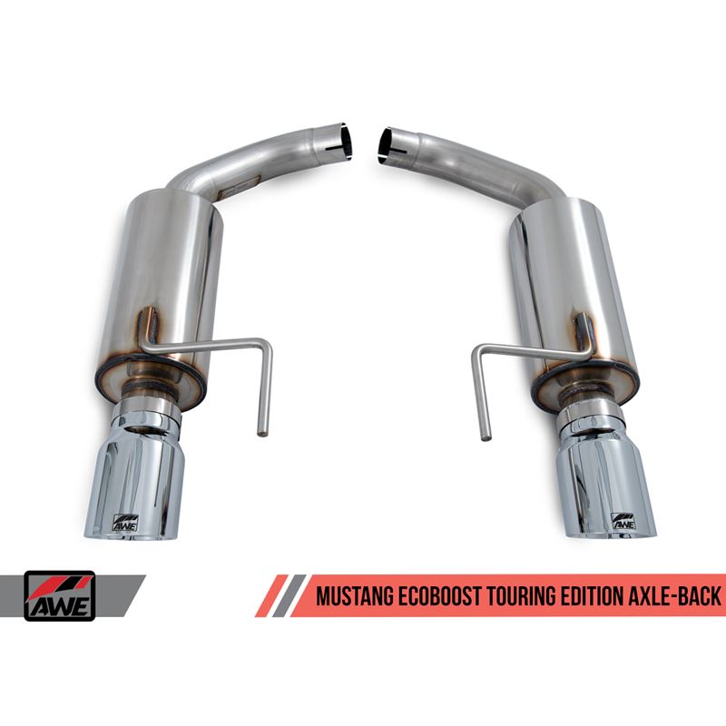 AWE Touring Edition Axle-back Exhaust for S550 Mustang EcoBoost - Chrome Silver Tips (3015-32086)