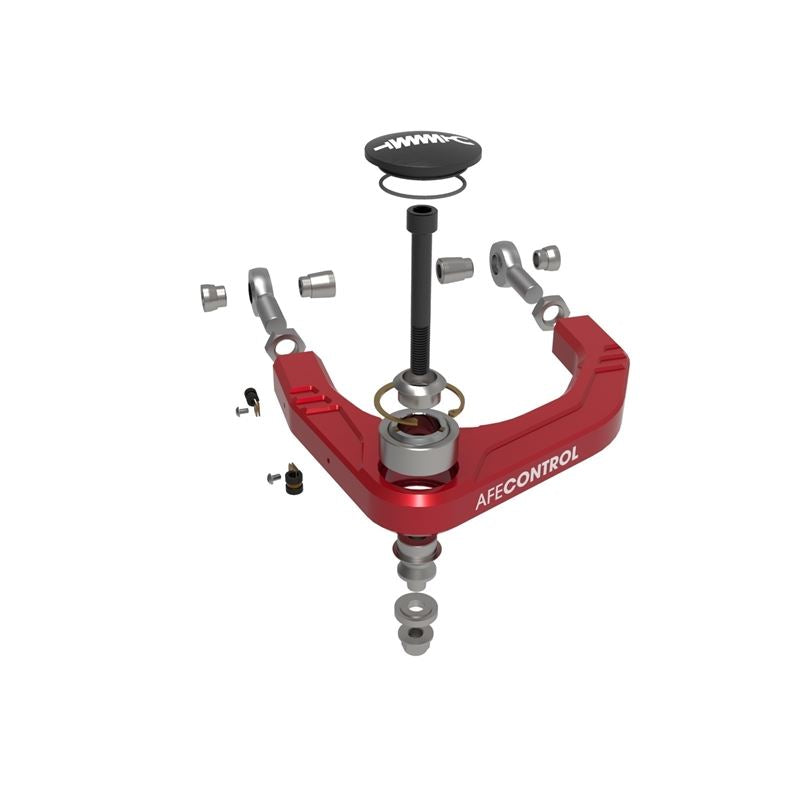 aFe Power Control Upper Control Arms - Red Anodized Billet Aluminum for 05-23 Toyota Tacoma (460-72T005-R)