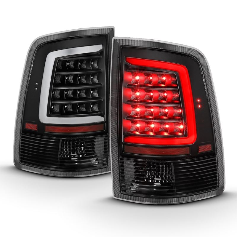 ANZO USA Tail Light Assembly, LED, Clear Lens, Black Housing, w/Plank Style Design, Pair, (311318)