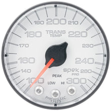 Load image into Gallery viewer, AutoMeter Spek-Pro 2 1/16in 300 Degree F Stepper Motor W/Peak and Warn White/Black Trans Temp Gauge (P342128)