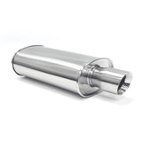 Blox Racing 3in Stainless Steel SL Sport Muffler w/Double Wall Slant Cut Tip Brushed (BXEX-00402-DWT)