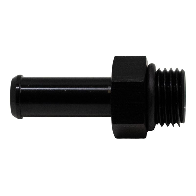 DeatschWerks 6AN ORB Male to 3/8in Male Barb Fitting (Incl O-Ring) - Anodized Matte Black(6-02-0504-B)