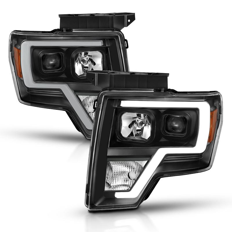 ANZO USA Projector Headlight Set, Light Bar H.L., Black Amber, Pair, (111443)