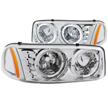 Load image into Gallery viewer, ANZO USA 1999-2006 Gmc Sierra 1500 Crystal Headlights w/ Halo and LED Chrome (111208)