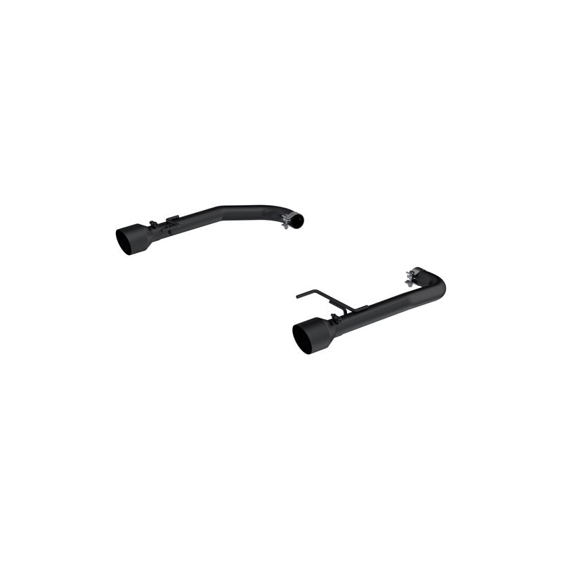 MBRP Exhaust 2.5in. Dual Axle Back Black Coated Aluminized Steel with BLK Tips (S7247BLK)