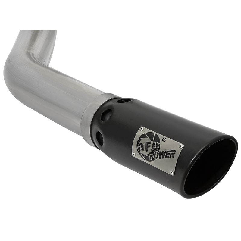 aFe Large Bore-HD 4 IN 409 Stainless Steel DPF-Back Exhaust System w/ Black Tip (49-42006-B)