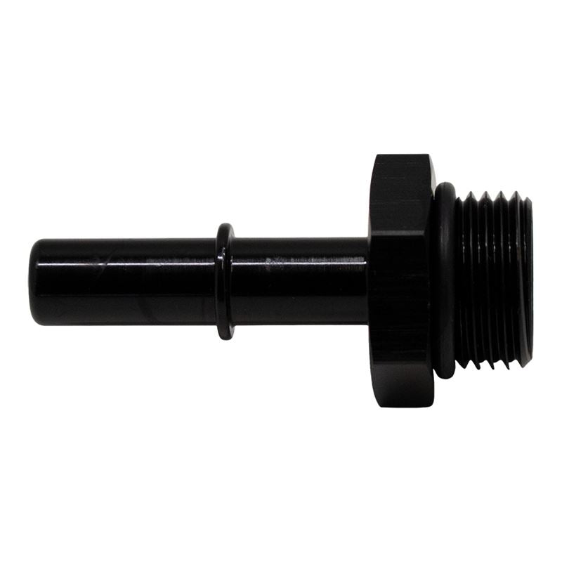 DeatschWerks 8AN ORB Male to 3/8in Male EFI Quick Connect Adapter - Anodized Matte Black(6-02-0115-B)