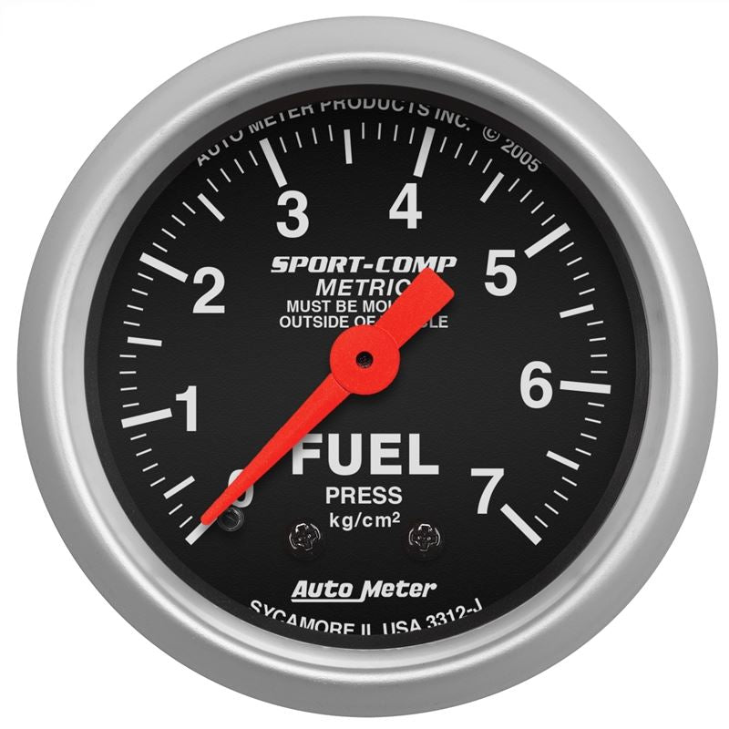 AutoMeter Sport-Comp 52mm METRIC Fuel Pressure Mechanical Gauge (3312-J)