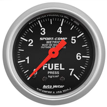 Load image into Gallery viewer, AutoMeter Sport-Comp 52mm METRIC Fuel Pressure Mechanical Gauge (3312-J)