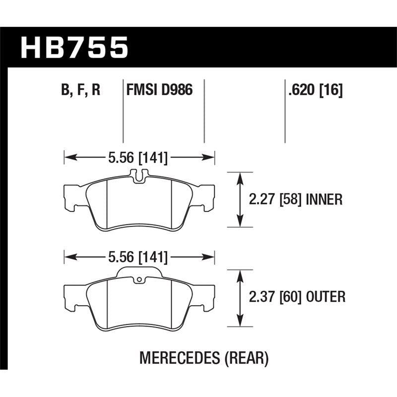 Hawk Performance HP Plus Brake Pads (HB755N.620)