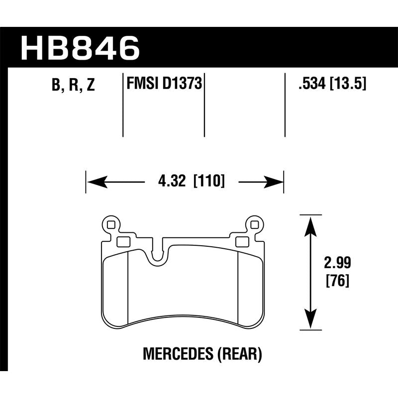 Hawk Performance Performance Ceramic Brake Pads (HB846Z.534)