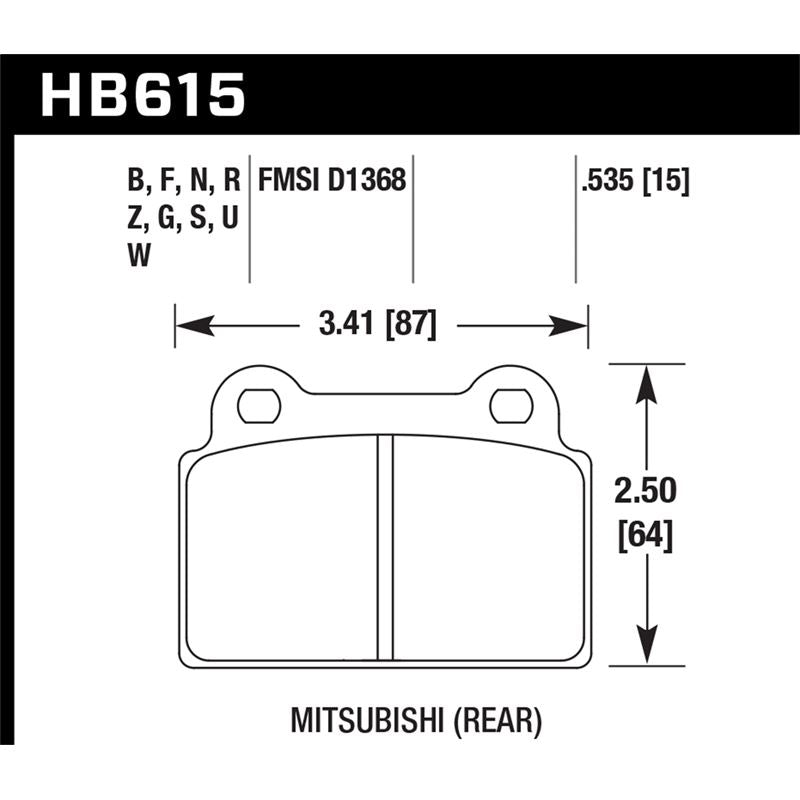 Hawk Performance DTC-70 Brake Pads (HB615U.535)