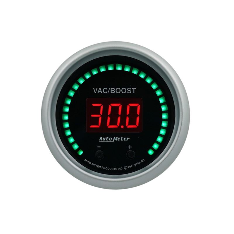 AutoMeter 52.4mm Black Switchable 0-1600 PSI / 0-110 BAR Vacuum/Boost Sport-Comp Elite Digital Gauge (6758-SC)