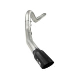 aFe Large Bore-HD 5 IN 409 Stainless Steel DPF-Back Exhaust System w/Black Tip (49-43054-B)